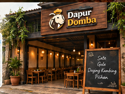 Tampak depan rumah makan Dapur Domba